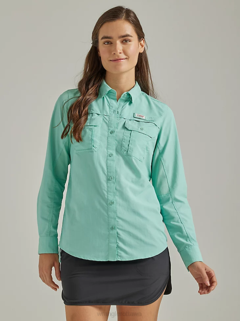 Wrangler Clothing Ocean (112333433) Women ATG By Angler Shirt 8V2H898