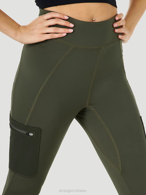 Wrangler Clothing Olive (LA201OV) Women ATG by Cargo Leggings 8V2H814