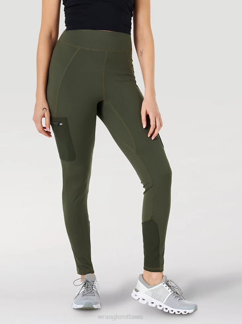 Wrangler Clothing Olive (LA201OV) Women ATG by Cargo Leggings 8V2H814