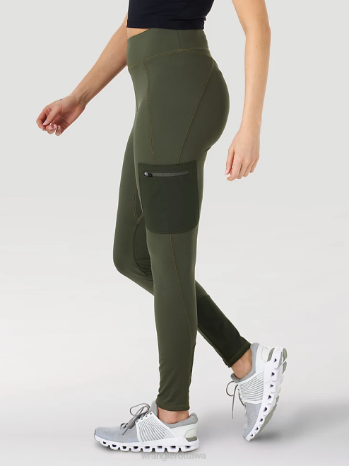 Wrangler Clothing Olive (LA201OV) Women ATG by Cargo Leggings 8V2H814
