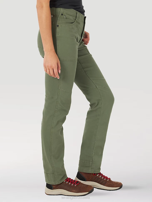 Wrangler Clothing Olive (LA825OV) Women ATG By Canvas Pant 8V2H812