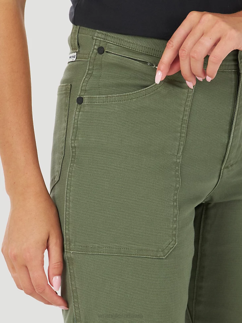 Wrangler Clothing Olive (LA825OV) Women ATG By Canvas Pant 8V2H812