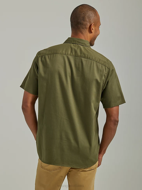 Wrangler Clothing Olive Night (112330684) Men Epic Soft Flex Twill Shirt 8V2H357