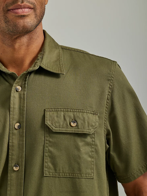 Wrangler Clothing Olive Night (112330684) Men Epic Soft Flex Twill Shirt 8V2H357