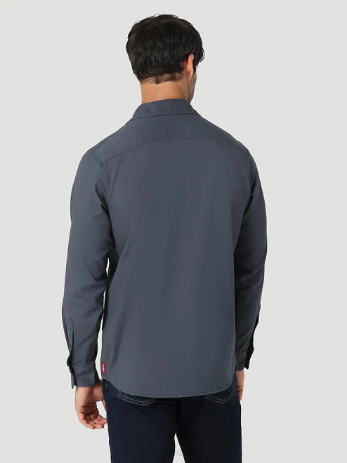 Wrangler Clothing Ombre Blue (112324399) Men Long Sleeve Twill/Denim Shirt 8V2H374