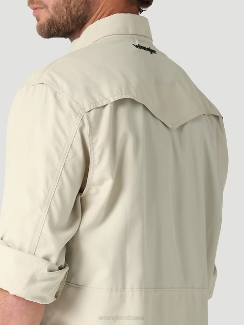Wrangler Clothing Overcast (112323768) Men Performance Snap Long Sleeve Solid Shirt 8V2H432