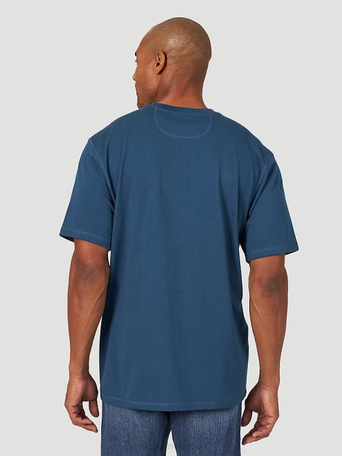 Wrangler Clothing Oxford Blue (3W701OB) Men RIGGS Workwear Short Sleeve 1 Pocket Performance T-Shirt 8V2H280