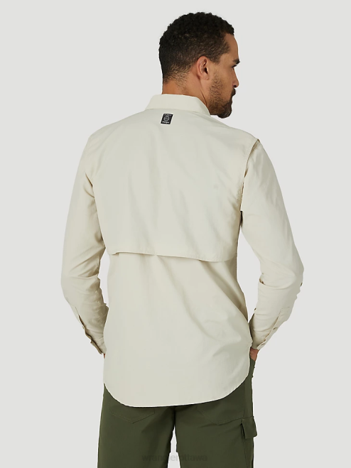 Wrangler Clothing Pelican (10NSB75PN) Men ATG Angler Long Sleeve Shirt 8V2H340
