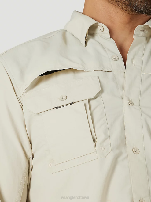 Wrangler Clothing Pelican (10NSB75PN) Men ATG Angler Long Sleeve Shirt 8V2H340