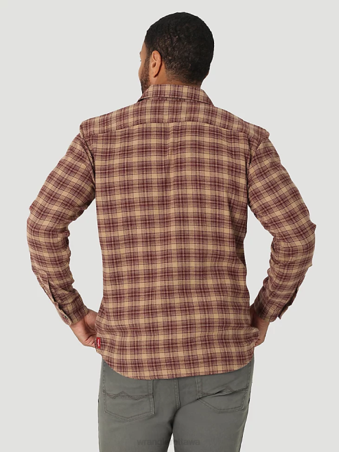 Wrangler Clothing Petrified Oak (112324448) Men Cloud Flannel Free To Stretch Shirt 8V2H382