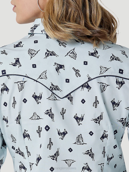 Wrangler Clothing Red (112327234) Women Retro Americana Bandana Western Snap Shirt 8V2H882