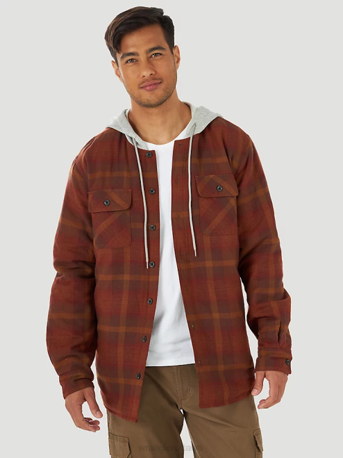 Wrangler Clothing Red (ZHEEPAE) Men Authentics Quilted Flannel Shirt Jacket 8V2H393