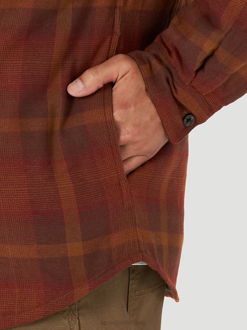 Wrangler Clothing Red (ZHEEPAE) Men Authentics Quilted Flannel Shirt Jacket 8V2H393
