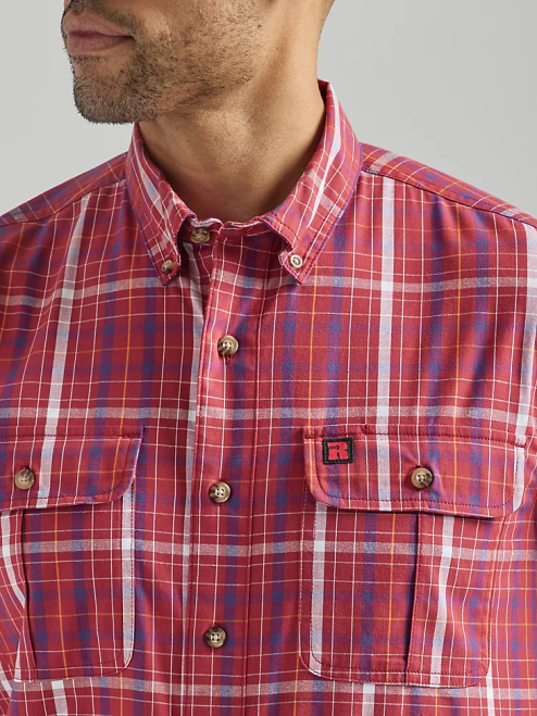Wrangler Clothing Red Canna (112325150) Men RIGGS Workwear Plaid Work Shirt 8V2H670