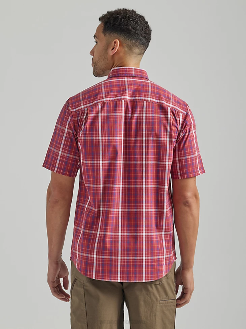 Wrangler Clothing Red Canna (112325150) Men RIGGS Workwear Plaid Work Shirt 8V2H670