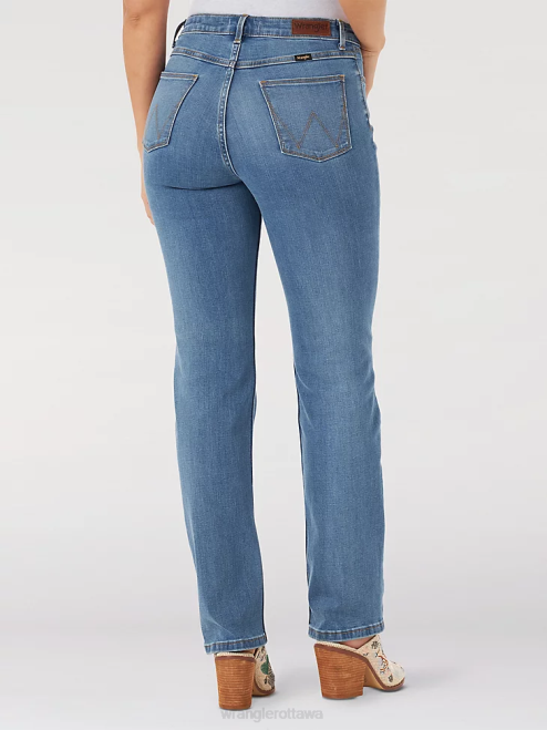 Wrangler Clothing Rocky (MT1STRK) Women High Rise True Straight Leg Jean 8V2H776