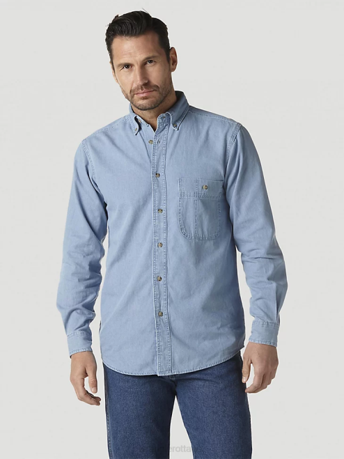 Wrangler Clothing Slate Grey (FR3W5GY) Men RIGGS Workwear FR Flame Resistant Work Shirt 8V2H404