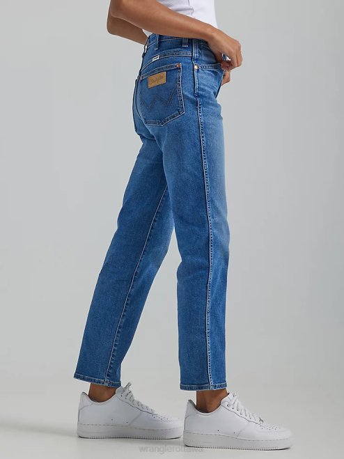 Wrangler Clothing Smoke Sea (112334568) Women Wild West 603 High Rise Straight Jean 8V2H766