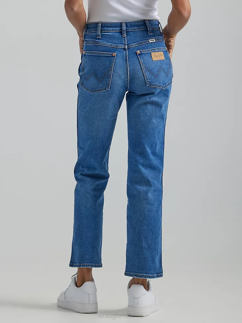 Wrangler Clothing Smoke Sea (112334568) Women Wild West 603 High Rise Straight Jean 8V2H766