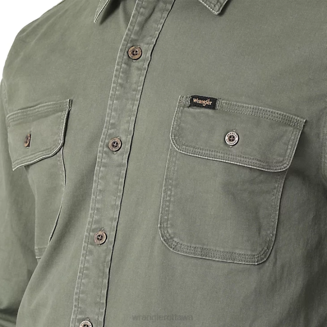 Wrangler Clothing Spruce (112322905) Men Epic Soft Stretch Twill Shirt 8V2H331