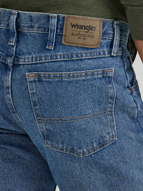 Wrangler Clothing Stonewash Dark (10ZM100SW) Men Authentics Regular Fit Cotton Jean 8V2H153