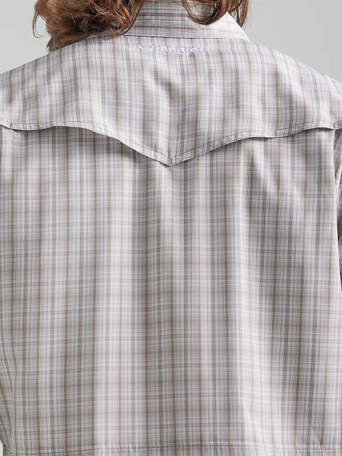 Wrangler Clothing Tan Plaid (112326185) Men Performance Snap Long Sleeve Plaid Shirt 8V2H435