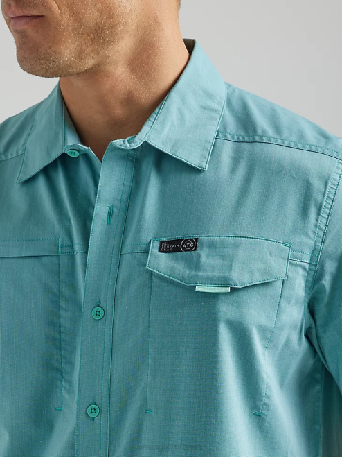 Wrangler Clothing Tidewater (112331236) Men ATG Asymmetrical Zip Pocket Shirt 8V2H327