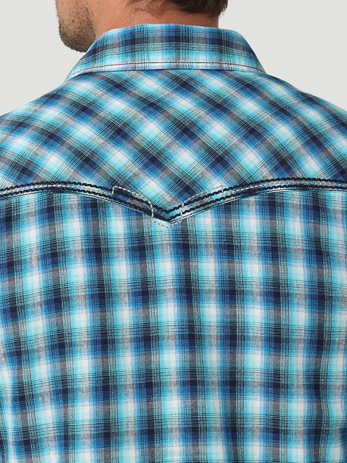 Wrangler Clothing Toile Blue (112327790) Men Retro Premium Long Sleeve Button-Down Print Shirt 8V2H426