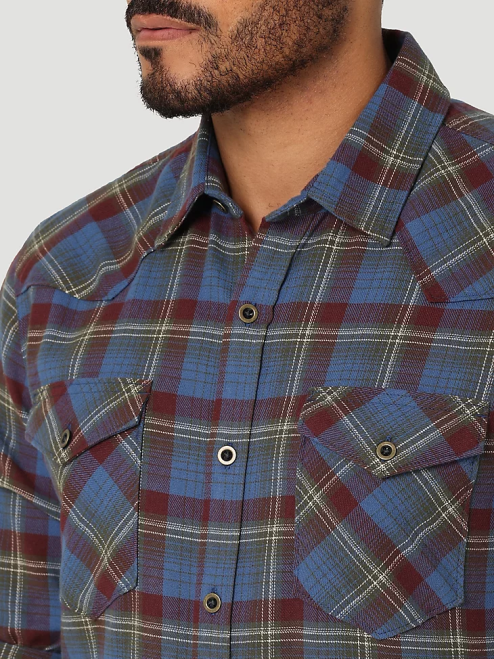 Wrangler Clothing True Navy (112324441) Men Cloud Flannel Free To Stretch Shirt 8V2H383