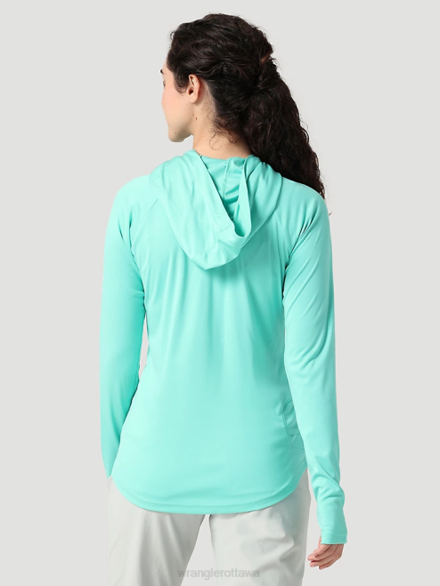 Wrangler Clothing Turquoise (112321844) Women ATG By Hooded Sun Tee 8V2H901