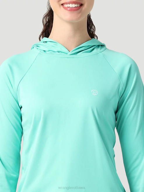 Wrangler Clothing Turquoise (112321844) Women ATG By Hooded Sun Tee 8V2H901