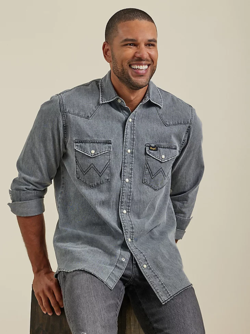 Wrangler Clothing Washed Black (112335452) Men Heritage Workshirt 8V2H474