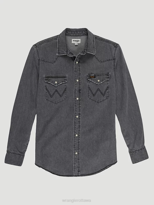 Wrangler Clothing Washed Black (112335452) Men Heritage Workshirt 8V2H474
