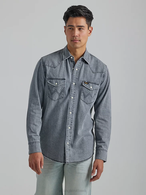 Wrangler Clothing Washed Black (112335452) Men Heritage Workshirt 8V2H474