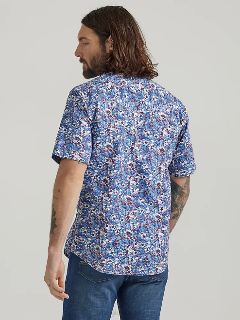 Wrangler Clothing Watercolor Violet (112327810) Men 20X Competition Advanced Comfort Short Sleeve Western Snap Print Shirt 8V2H504