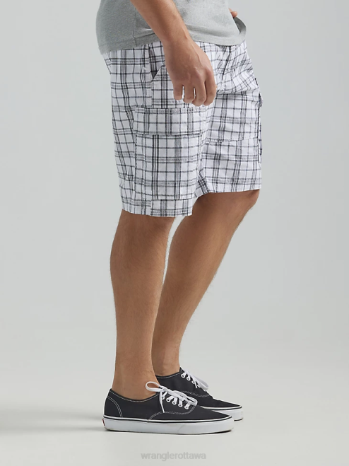 Wrangler Clothing White Plaid (112336289) Men Five Star Premium Cargo Short 8V2H519