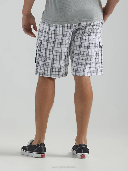 Wrangler Clothing White Plaid (112336289) Men Five Star Premium Cargo Short 8V2H519