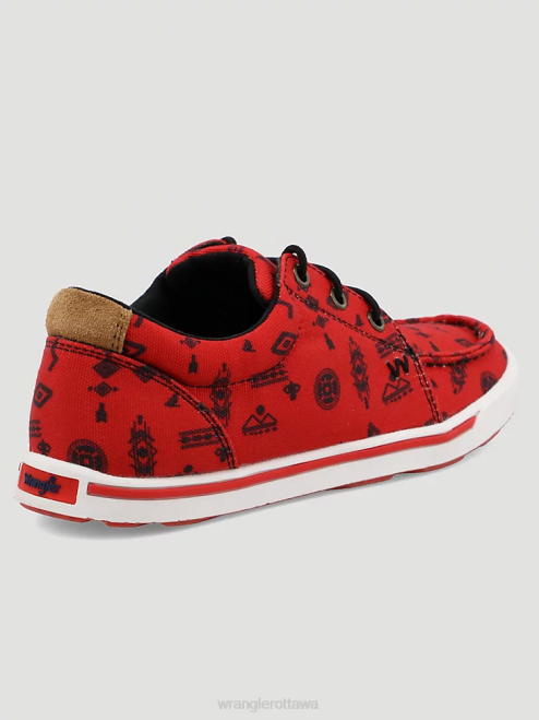 Wrangler Footwear Red/Black (112318572) Women Southwestern Print Low Top Sneaker 8V2H931