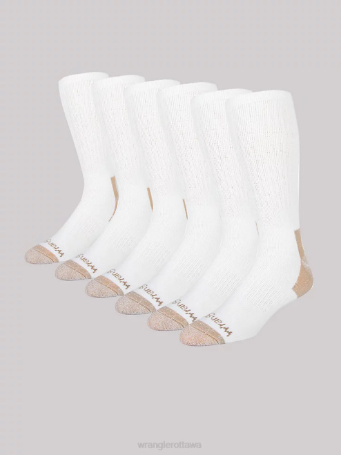Wrangler Accessories White (112347655) Men Crew Work Socks (6-pack) 8V2H729