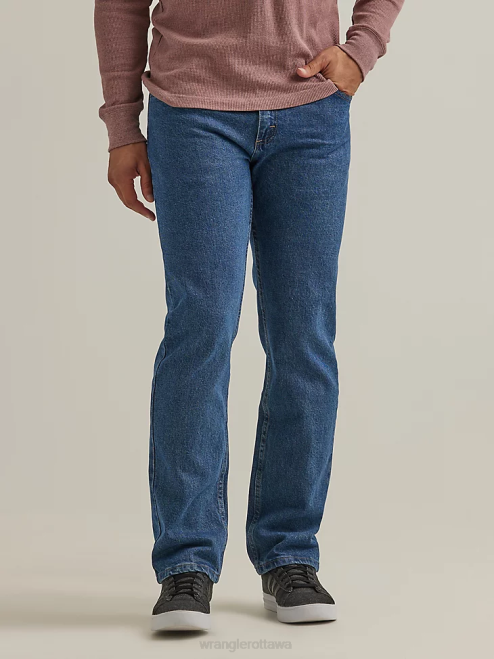 Wrangler Clothing Dark Stonewash (10ZM100DX) Men Authentics Regular Fit Flex Jean 8V2H131