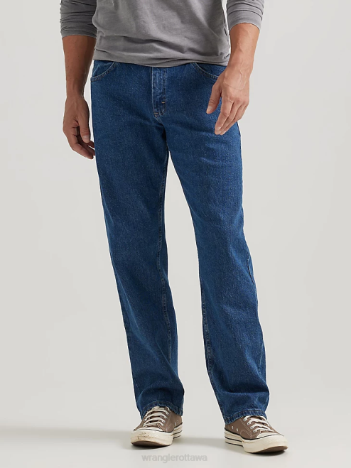 Wrangler Clothing Dark Stonewash (10ZM200DX) Men Authentics Relaxed Fit Flex Jean 8V2H102