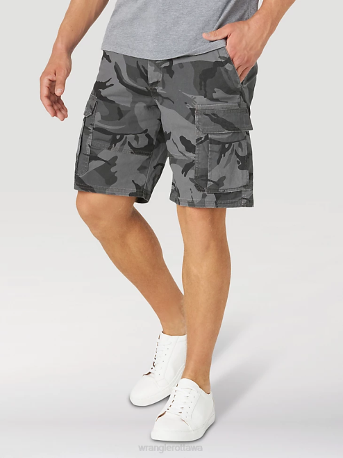 Wrangler Clothing Anthracite Camo (10ZM6ACGL) Men Authentics Stretch Cargo Short 8V2H562