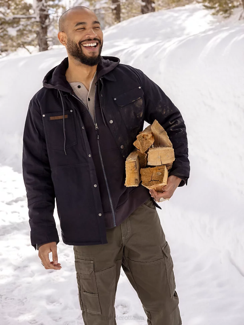 Wrangler Clothing Dark Navy (3W195NV) Men RIGGS Workwear Tough Layers Fleece Lined Work Shirt Jacket 8V2H472