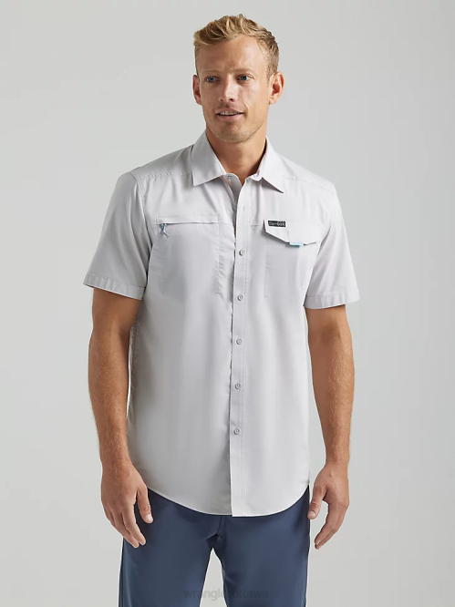 Clothing Mist (112333905) Men Wrangler ATG Asymmetrical Zip Pocket Shirt 8V2H328