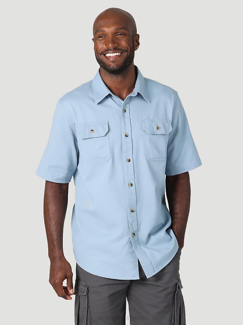 Wrangler Clothing Faded Blue (112315227) Men Epic Soft Flex Twill Shirt 8V2H361