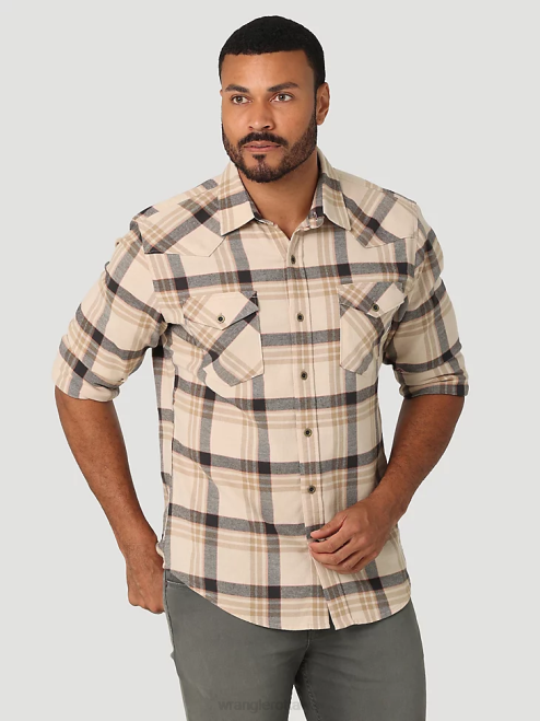 Wrangler Clothing Oak (112324447) Men Cloud Flannel Free To Stretch Shirt 8V2H384