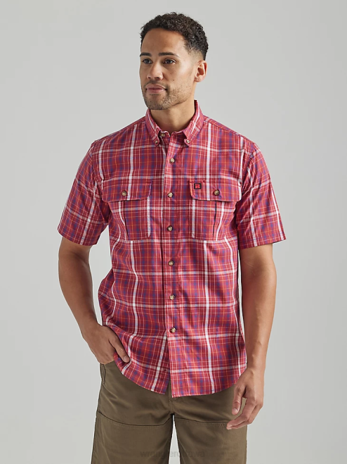 Wrangler Clothing Red Canna (112325150) Men RIGGS Workwear Plaid Work Shirt 8V2H670