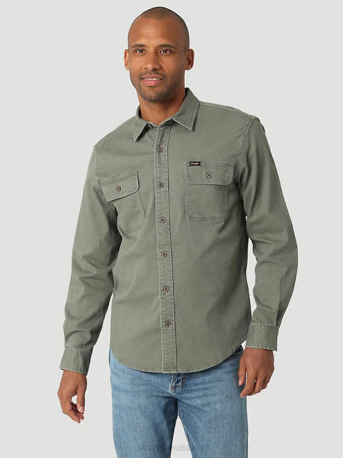 Wrangler Clothing Spruce (112322905) Men Epic Soft Stretch Twill Shirt 8V2H331