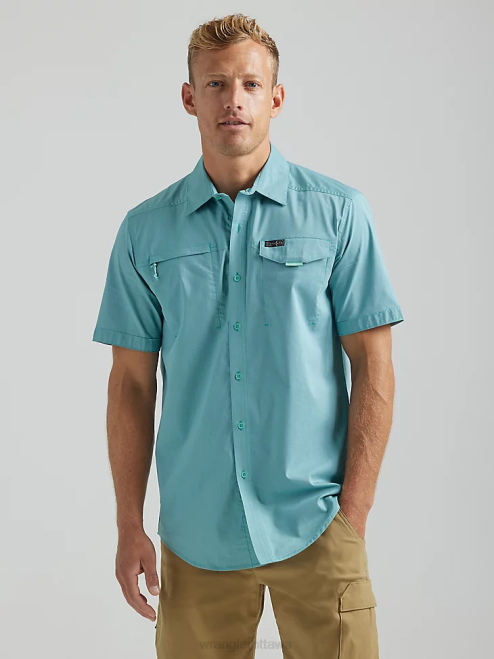 Wrangler Clothing Tidewater (112331236) Men ATG Asymmetrical Zip Pocket Shirt 8V2H327
