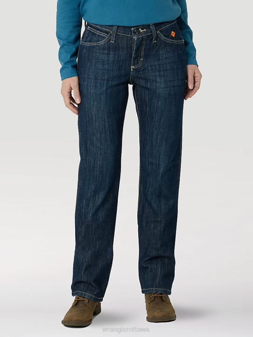 Wrangler Clothing Rinse Wash (10FRW10RN) Women FR Flame Resistant Mid-Rise Bootcut Jean 8V2H806